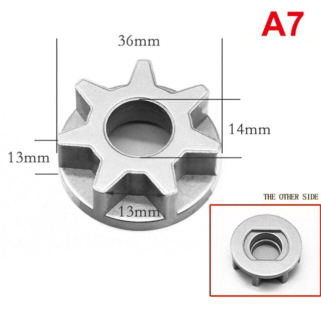 Piñón de motosierra para motosierra E 5016-6018 3-6 dientes 9x12 -8x10 -10 -14 -16mm-5-pk