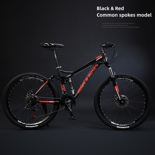 24-26-Inch 21-24-27-Speed MTB with Dual Suspension and Mechanical Brakes