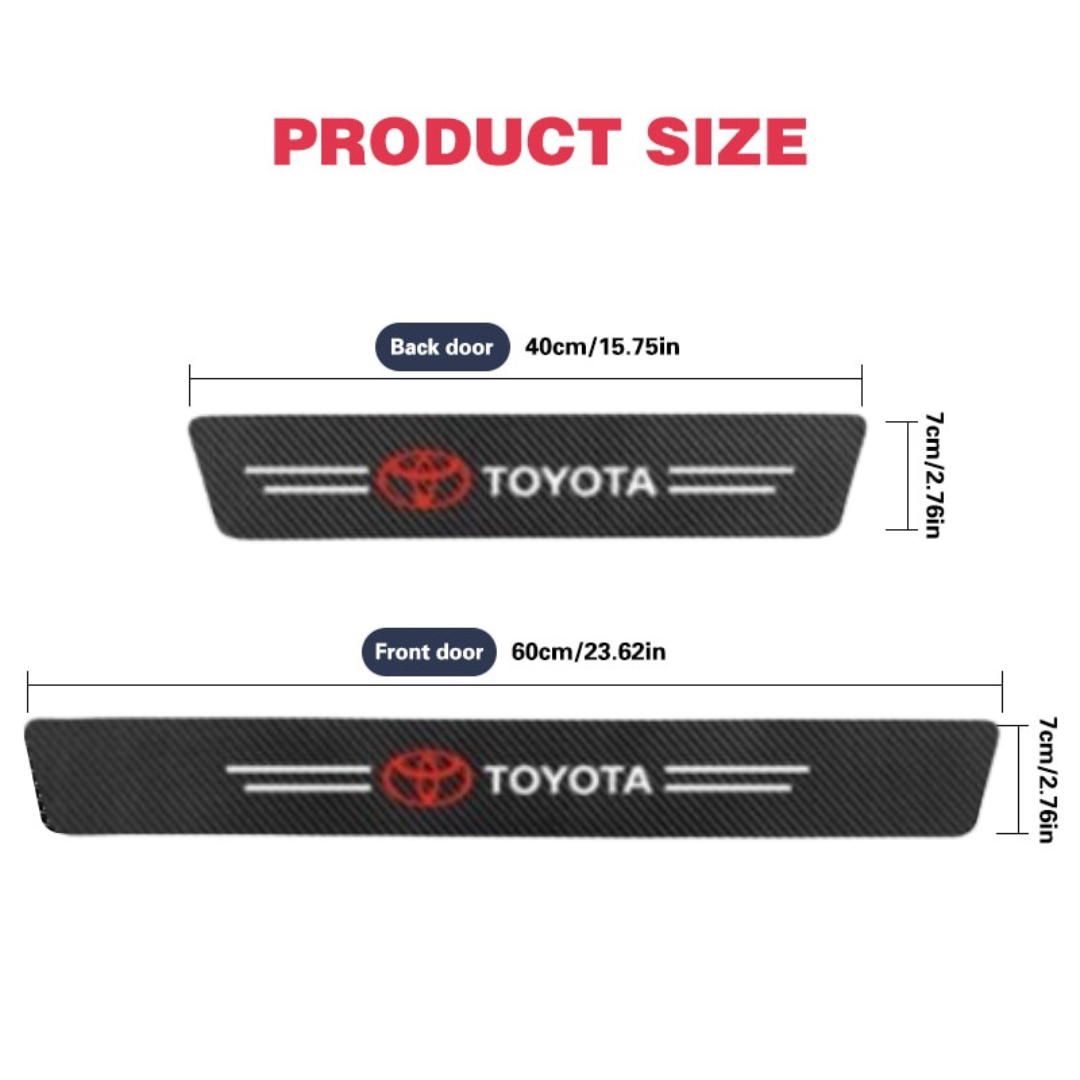 Etiqueta engomada de la placa del alféizar del umbral de la puerta de fibra de carbono 4pcs-kit para Toyota Rav4 2019-22
