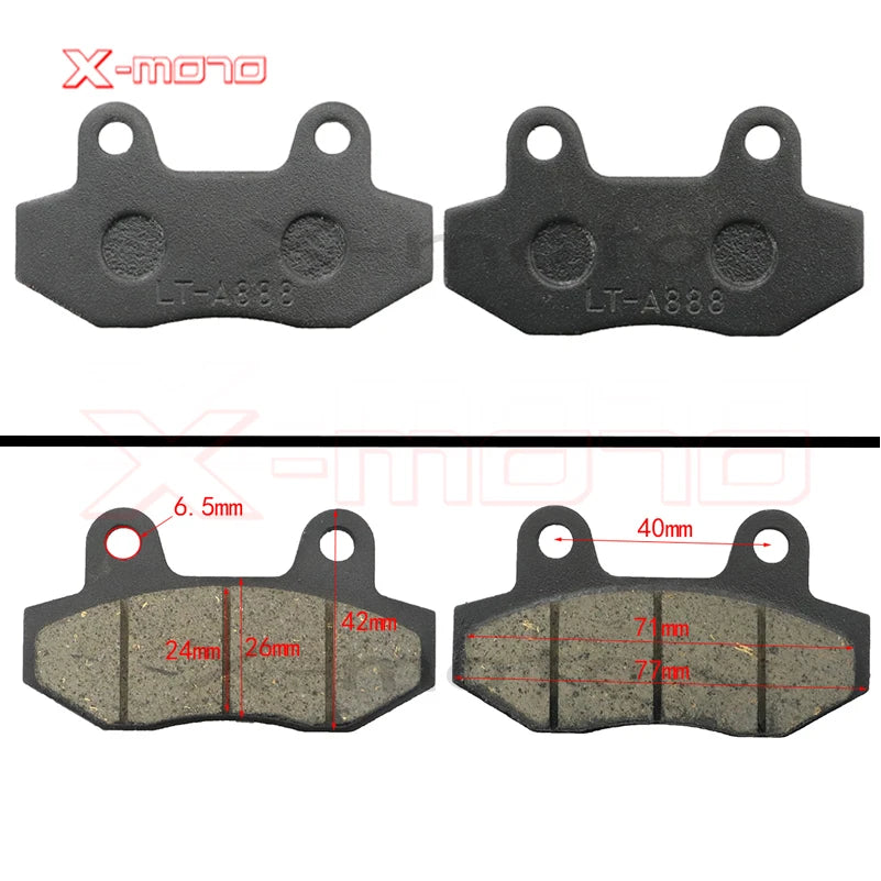 Plaquettes de frein avant-arrière pour moto 50-250cc ATV Quad Go Kart Dirt Pit Bike scooter