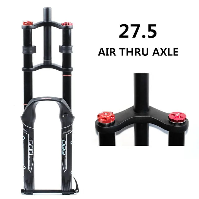 Horquilla MTB para bicicleta de montaña, suspensión 26-27,5-29er, magnesio, doble hombro, aire-aceite