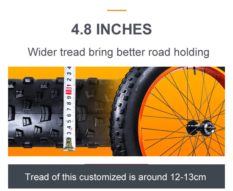 Mountain Bike MTB Fat Bike Tire-Inner Tube 26x4.8 for Snow Bike-Dont Include Rim