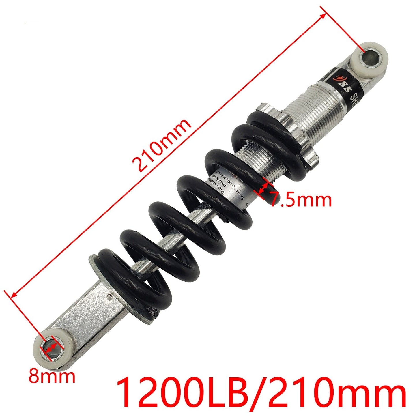 Motorcycle Shock Absorber for E-Scooter Pocket Bike 100-210mm, 650-1200lb