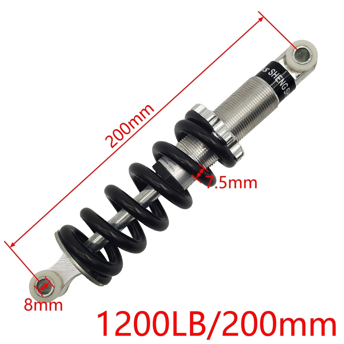 Motorcycle Shock Absorber for E-Scooter Pocket Bike 100-210mm, 650-1200lb