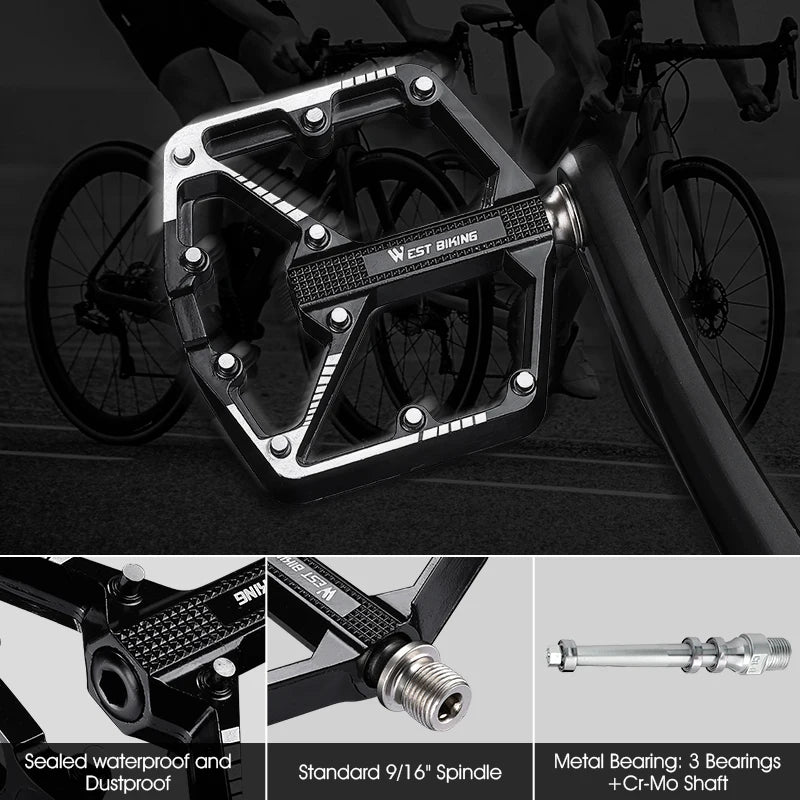 Pedales de bicicleta de montaña MTB rodamiento sellado aleación de aluminio ultraligero antideslizante