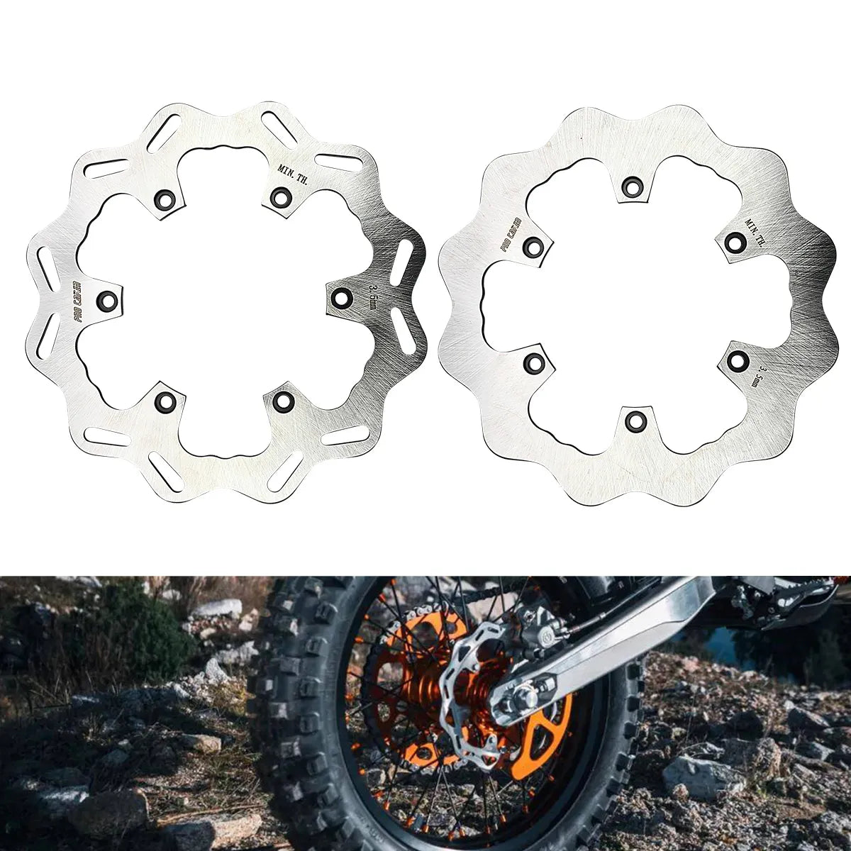 Disques de frein arrière de moto pour KTM EXC-F SX-F 6D 125-500 Husqvarna FE TC 94-23