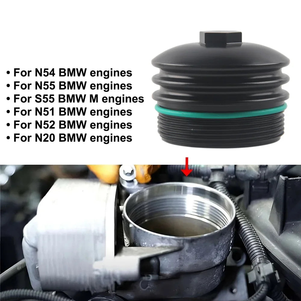 Car Auto BILLET OIL FILTER HOUSING FOR BMW 2.0L 3.0L – N20 N26 N52 N54 N55 S55