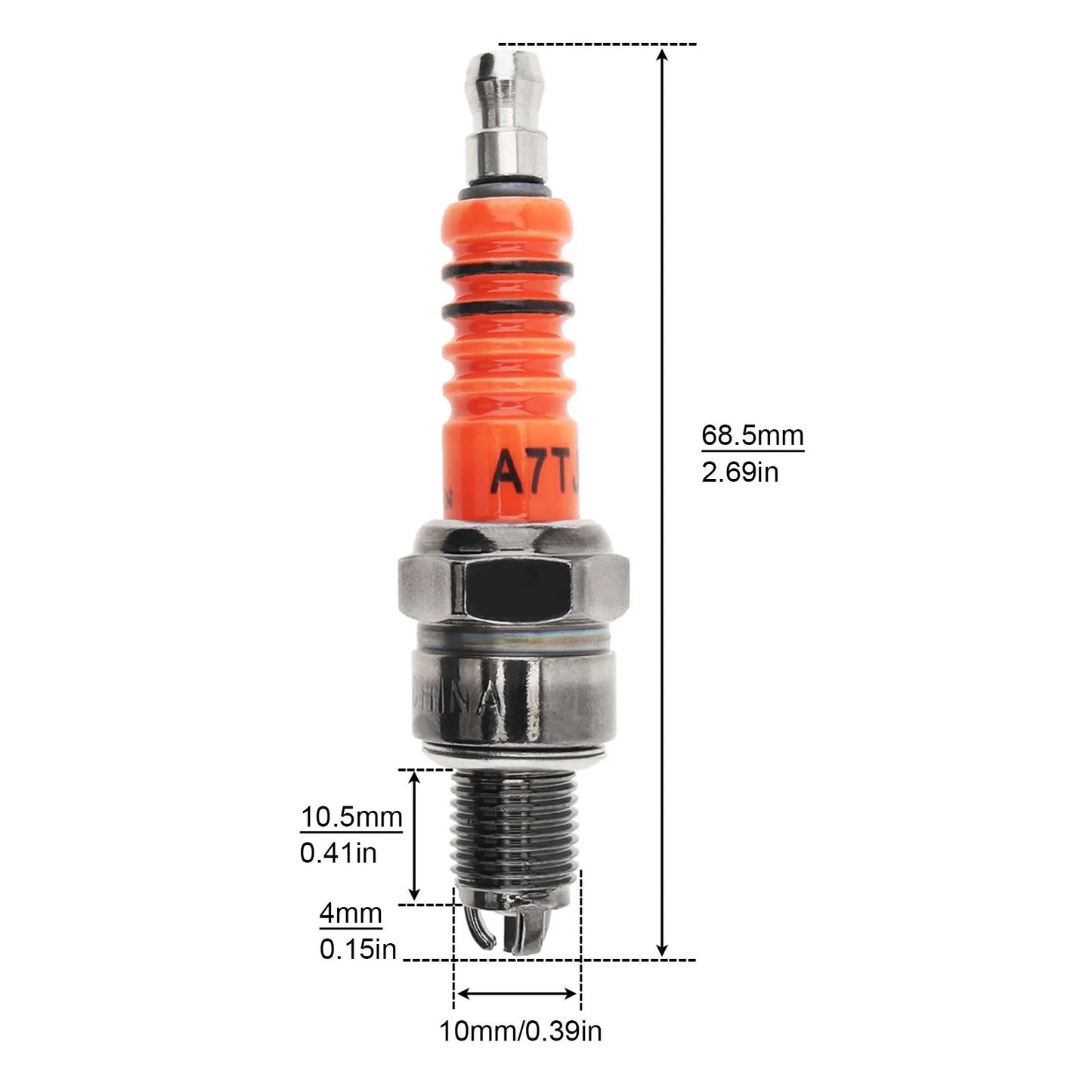 Spark plug A7TJC for Motorcycle GY6125 49-110 cc engines