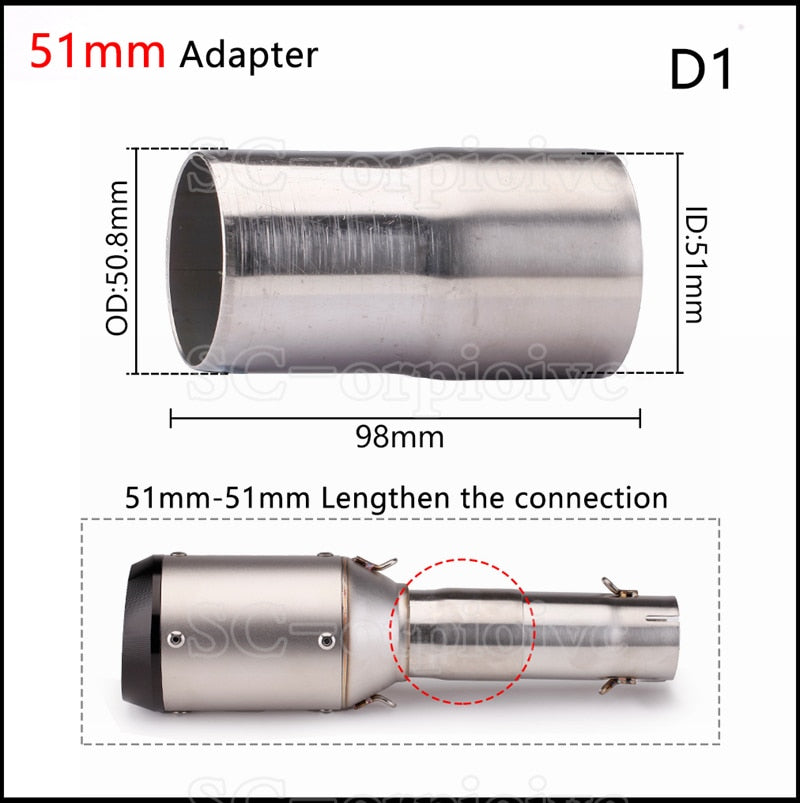 Motorcycle Exhaust Pipe adapter installment accessories & tools 60-51mm 51-38mm