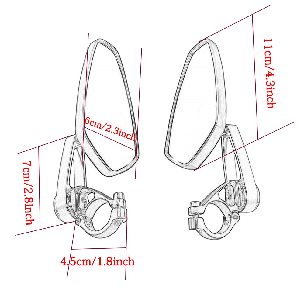 Espejos retrovisores del extremo del manillar de la motocicleta para Yamaha R6 R1 MT MAX WR KTM Duke