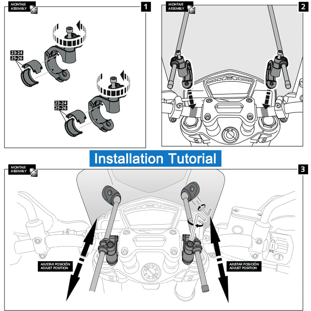 Parabrisas de motocicleta para MT07 MT09 para HONDA CBR600RR CB1000R GXSR 600 750