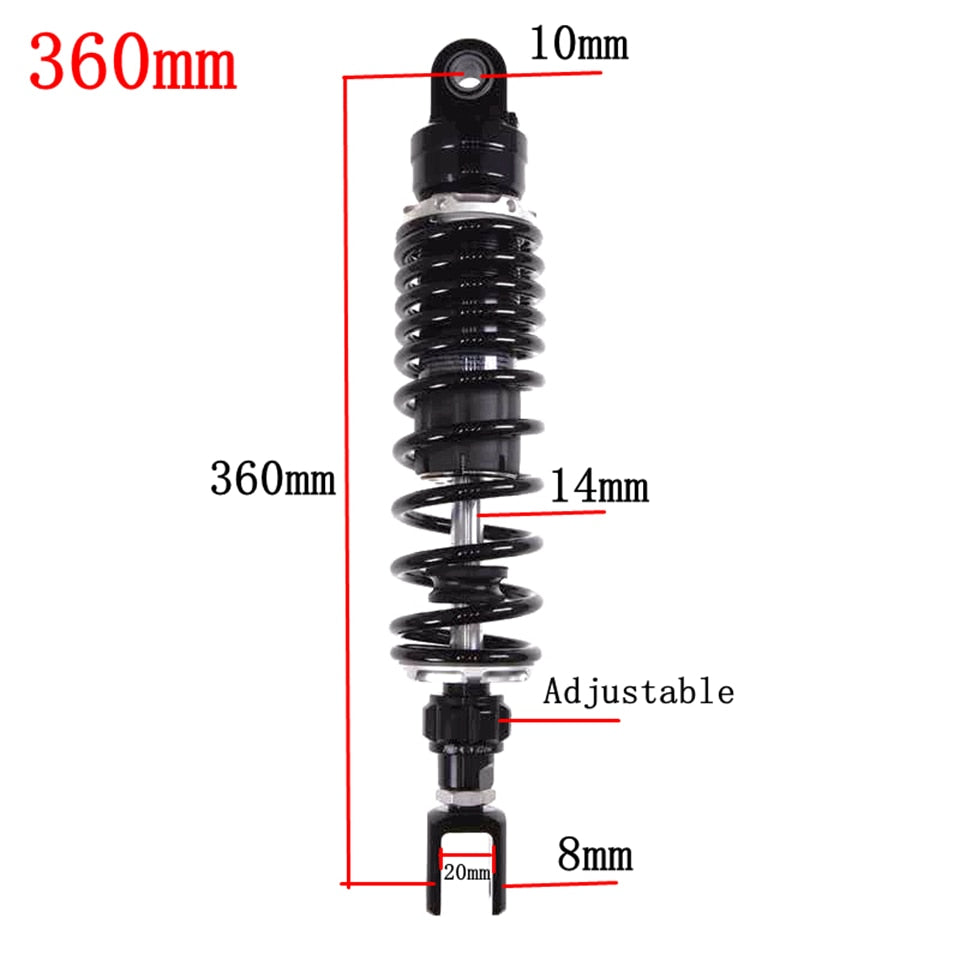 Amortisseur d'air arrière réglable pour moto, pour Honda, Yamaha, Kawasaki, Suzuki, 270-360mm