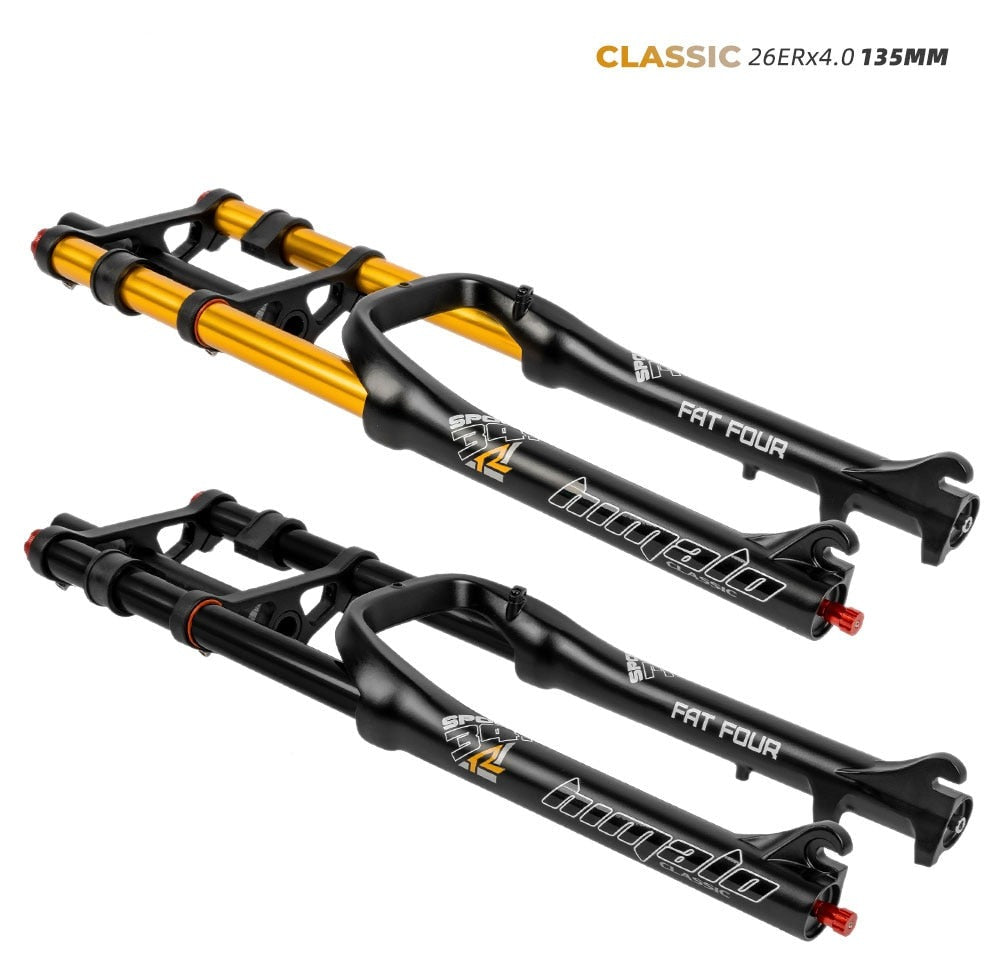 Mountain Fat Bike MTB double shoulder air suspension fork 26 - 4 in 135 mm