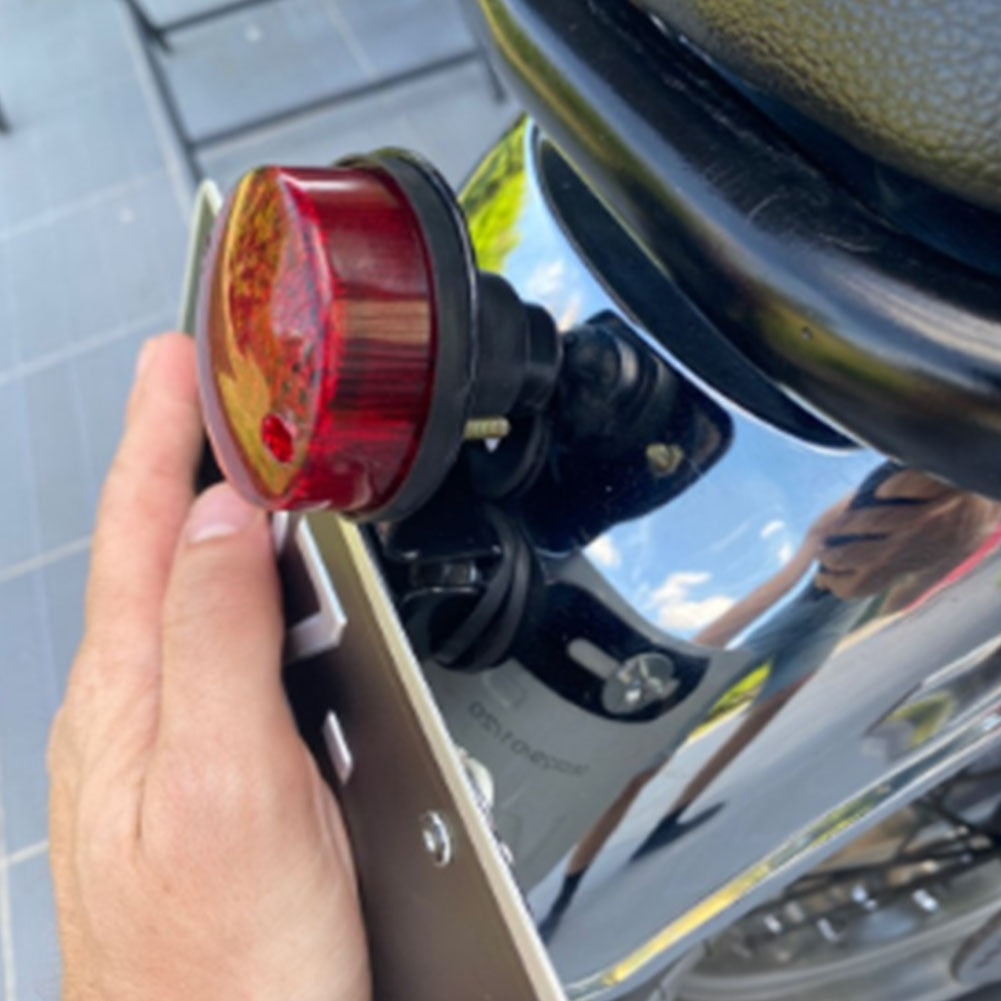 Luz trasera de parada de freno de motocicleta con soporte de matrícula para Harley Honda Suzuki