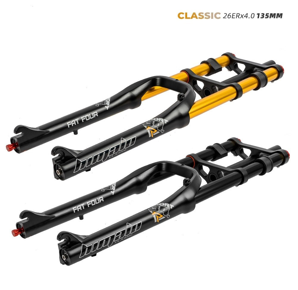 Mountain Fat Bike MTB double shoulder air suspension fork 26 - 4 in 135 mm