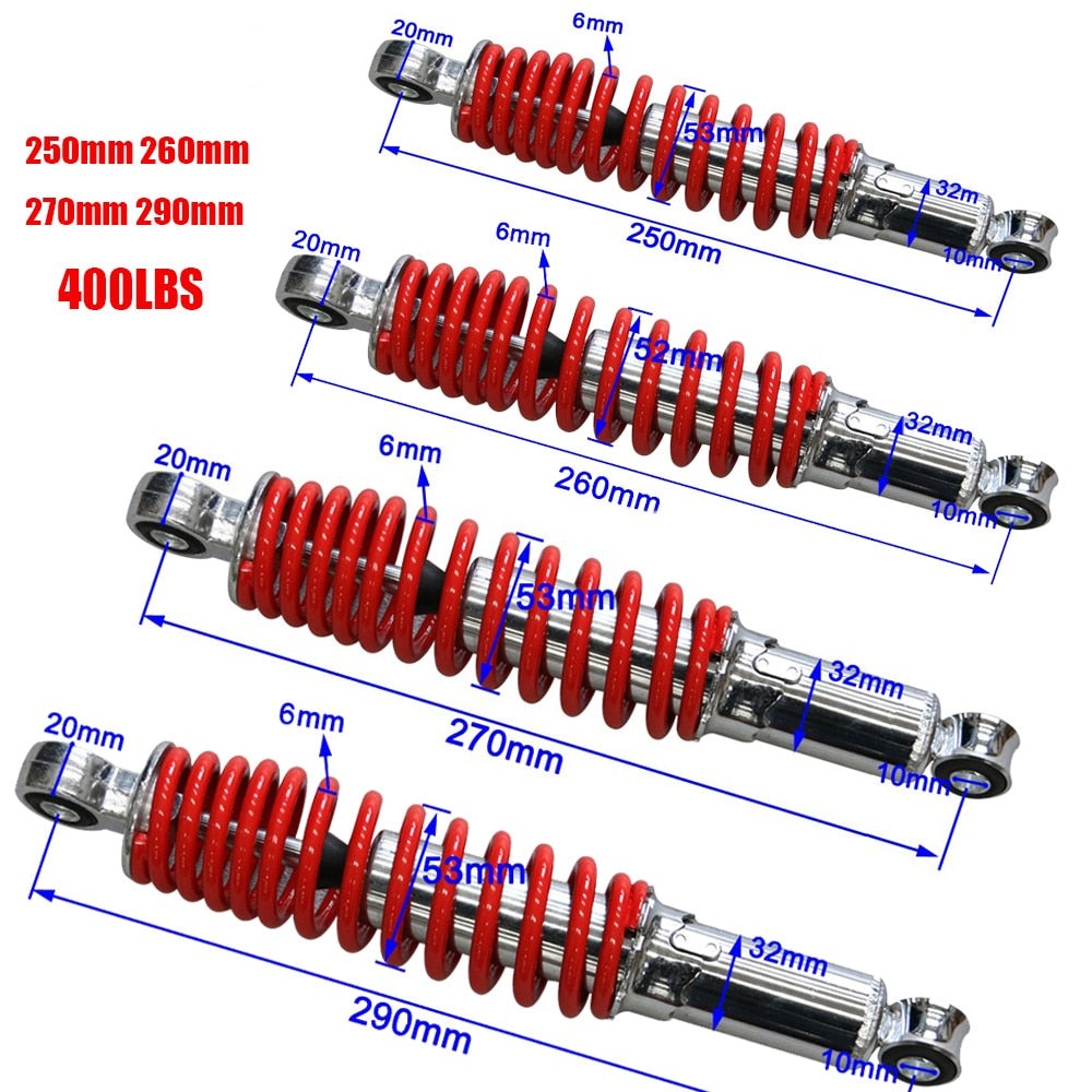 Amortiguador delantero para motocicleta 400LBS -25-29cm- 50-125cc Dirt Bike ATV Go Kart