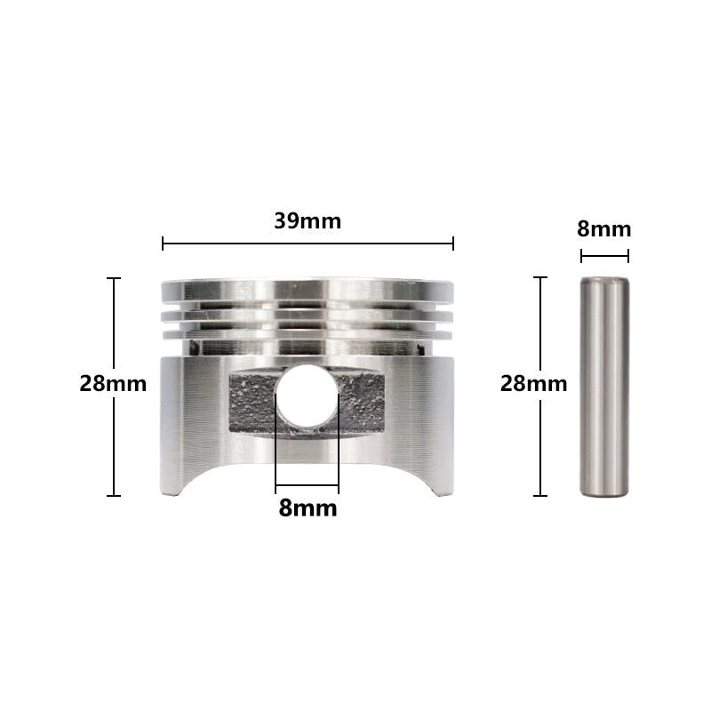 Kit de piston de tronçonneuse 39 mm pour petits moteurs Honda GX35 35NT HHT35S UMK35 4 temps 