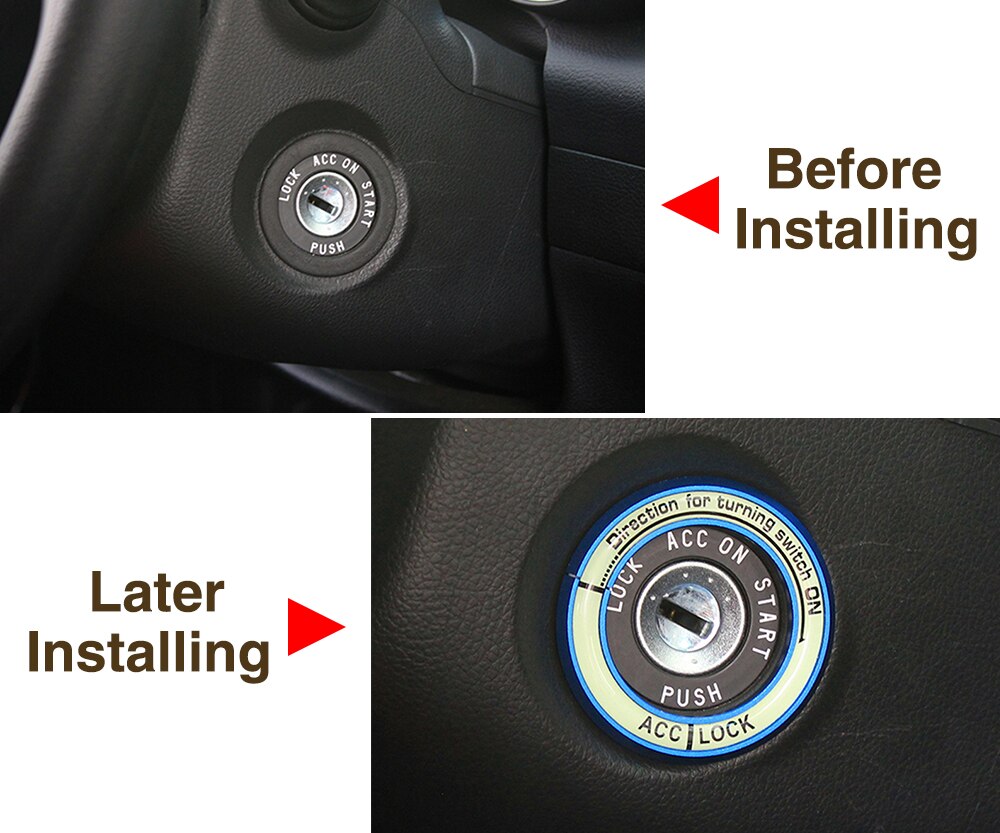 Decoración de la cubierta del interruptor de encendido del coche para Toyota Corolla