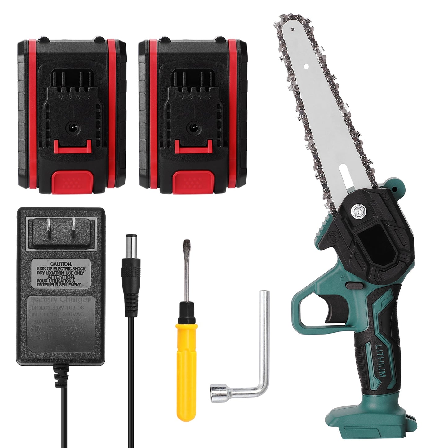 4 6 or 8 In One-handheld 21v Battery Cordless Chainsaw w Battery and charger