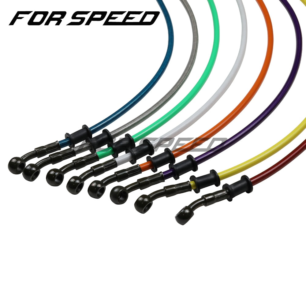 Motorcycle braided steel brake hydraulics cable 270-1500 mm 10 mm 28 Degrees