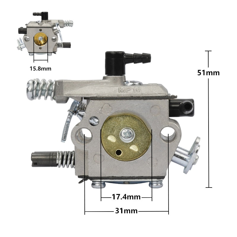 Carburador de motosierra compatible con motosierras KOMATSU 4500 5200 5800 45cc 52cc 58cc 