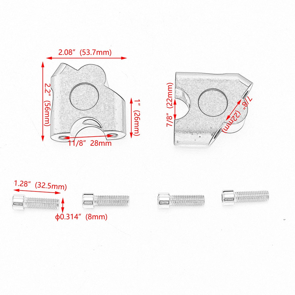 Elevadores de manillar de moto para Suzuki V-Strom DL650-1000 para manillares de 22mm 