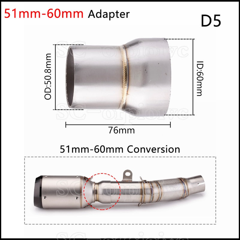 Motorcycle Exhaust Pipe adapter installment accessories & tools 60-51mm 51-38mm