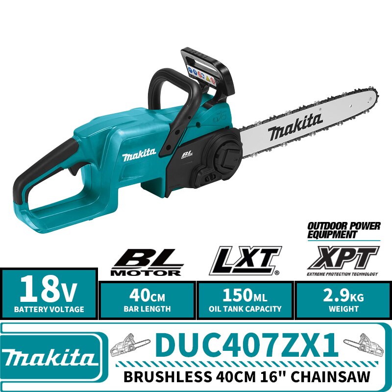 Makita DUC407ZX1 LXT sin escobillas inalámbrico 40CM 16 "motosierra 18V herramienta eléctrica de litio