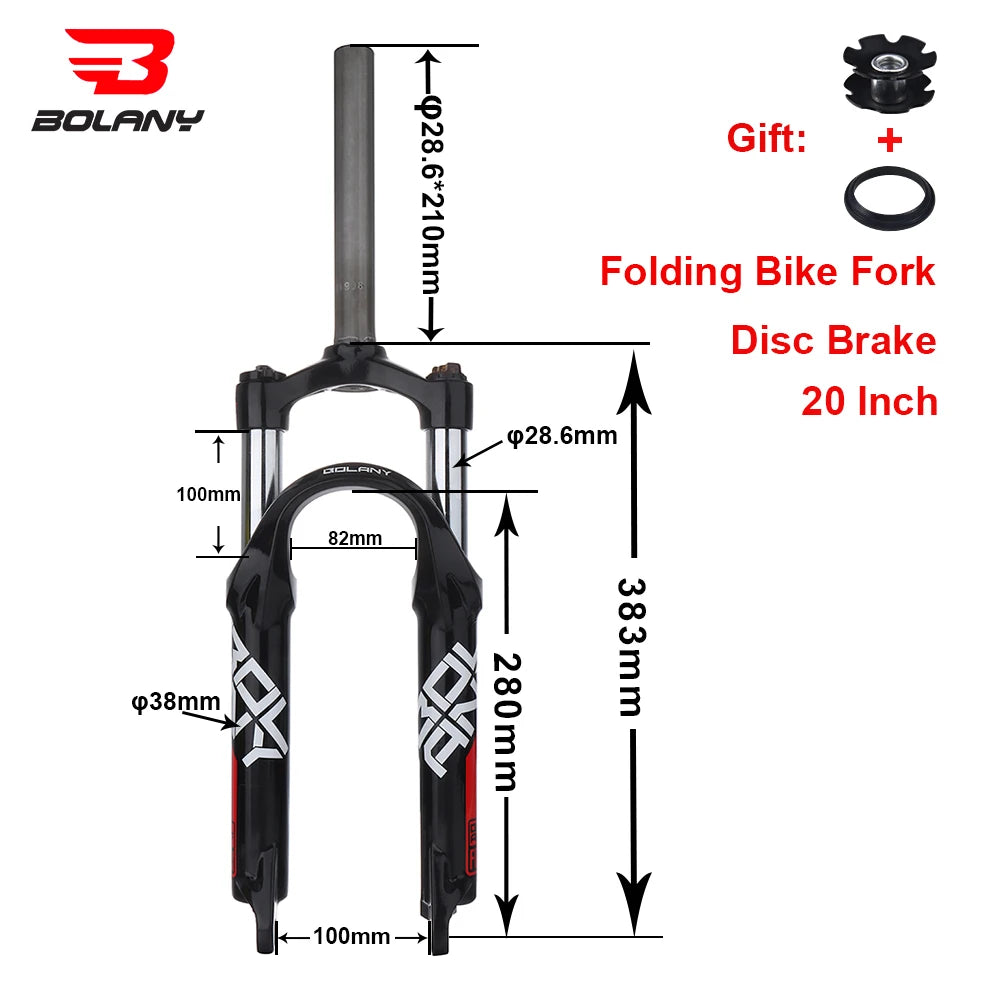 Mountain Bike MTB 20 Inch Suspension Fork replaces Disc Brake BMX Forks