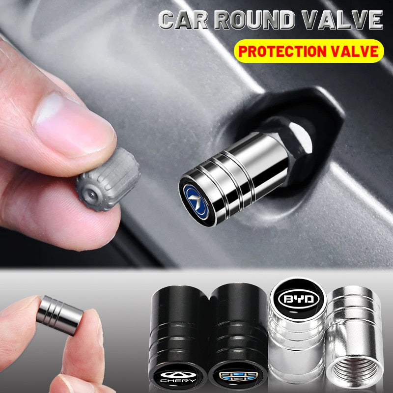 Tapas de válvula de neumático de rueda de coche de metal para accesorios Chevrolet 4pcs Set 