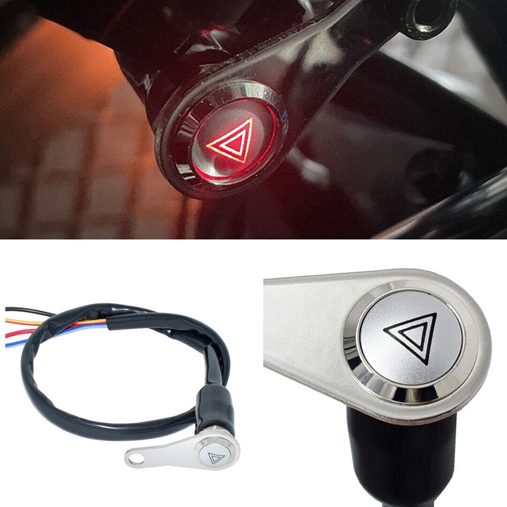 Commutateur de guidon de moto avec avertissement de lumière rouge LED pour guidon de 6,8 mm 