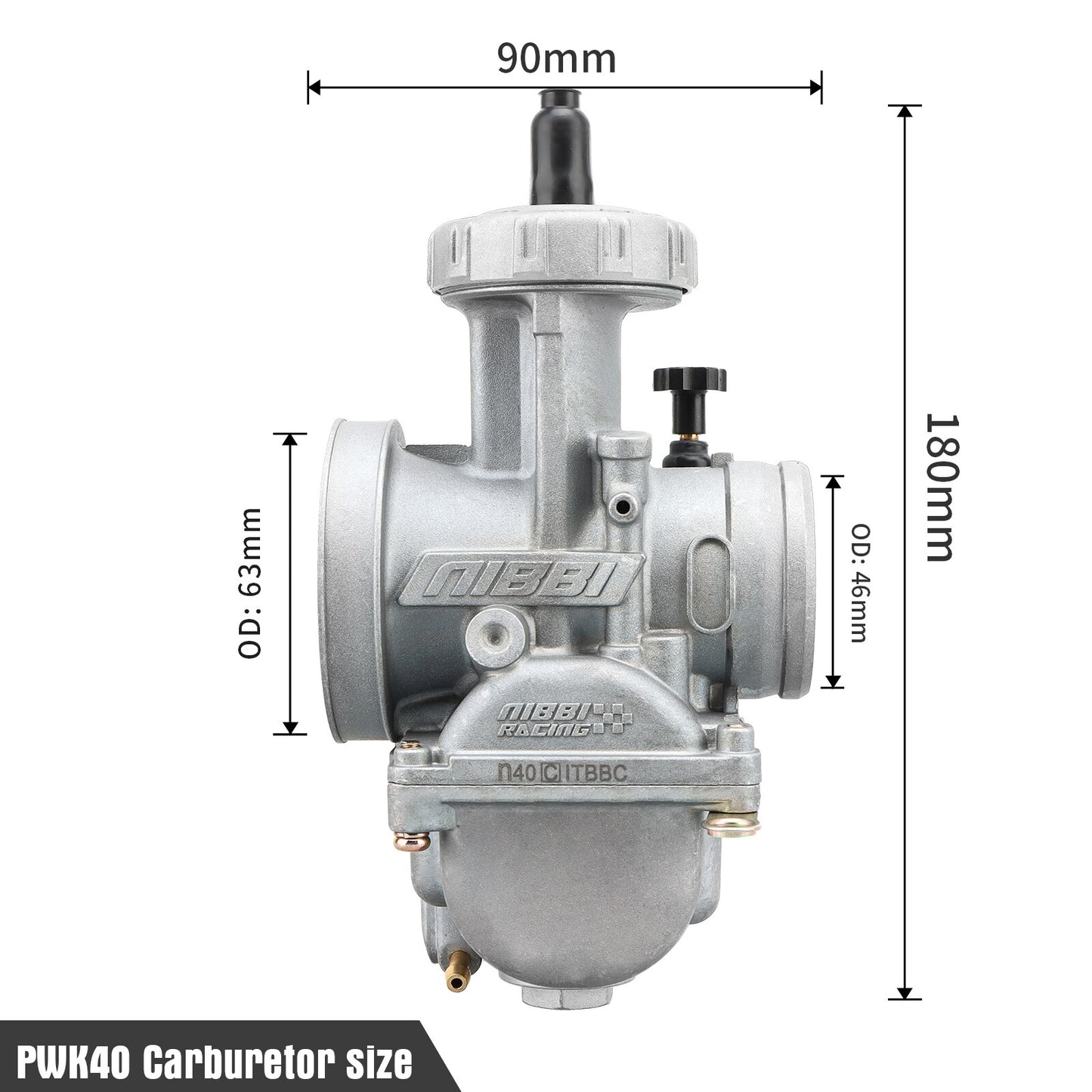 Carburateur moto 2T 4T PWK24-40mm avec jets pour Yamaha Suzuki Pit Dirt Bike