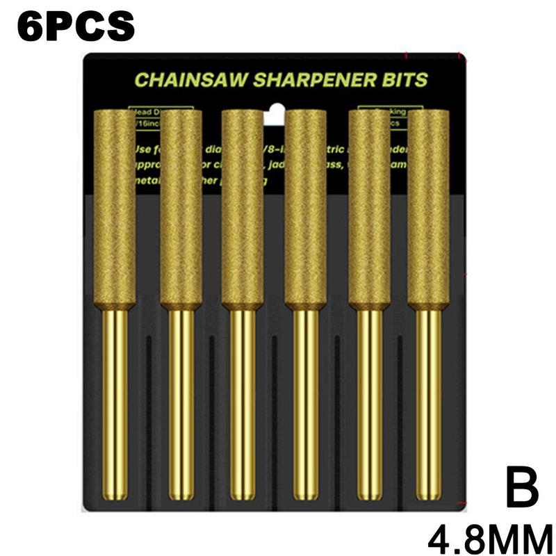 Chainsaw sharpener diamond coated cylindrical burr 4-5.5mm-6pk