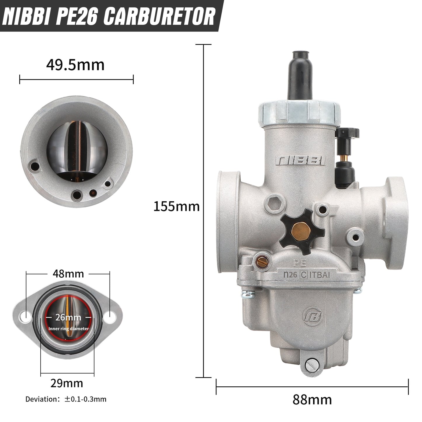 Carburador de motocicleta 2T 4T PE19-28mm con chorros para Yamaha KTM Suzuki Pit Dirt Bike