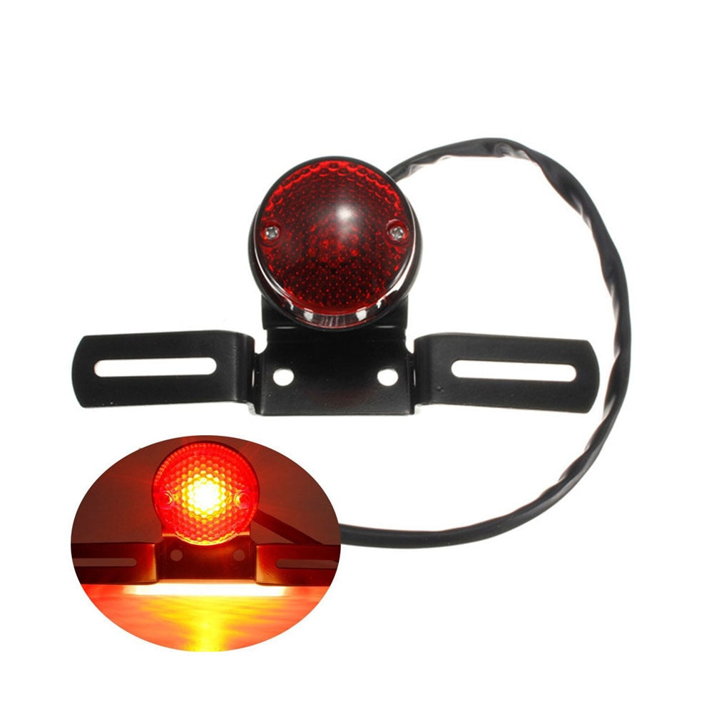 Motorcycle brake-stop tail light w license plate mount for Harley Honda Suzuki