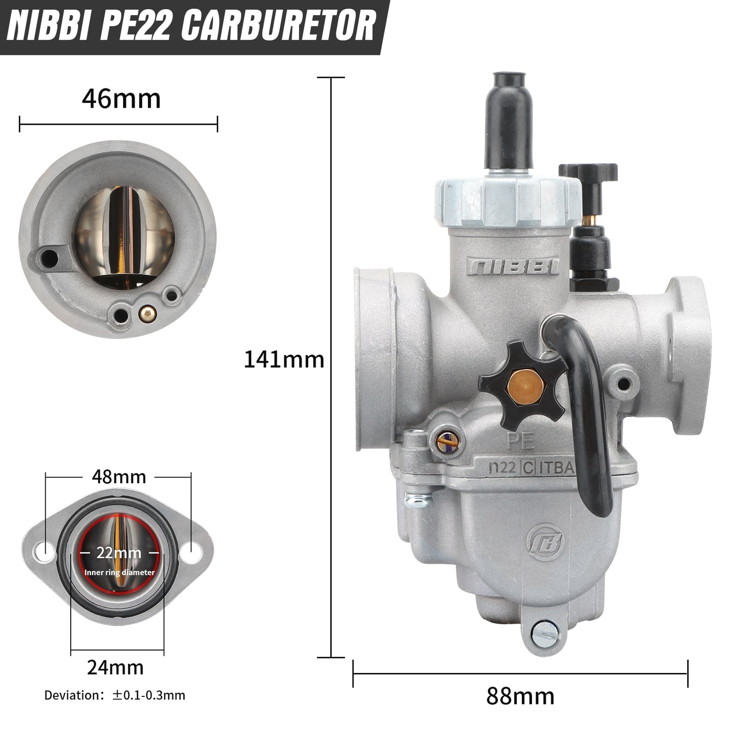 Motorcycle 2T 4T Carburetor PE19-28mm w jets for Yamaha KTM Suzuki Pit Dirt Bike