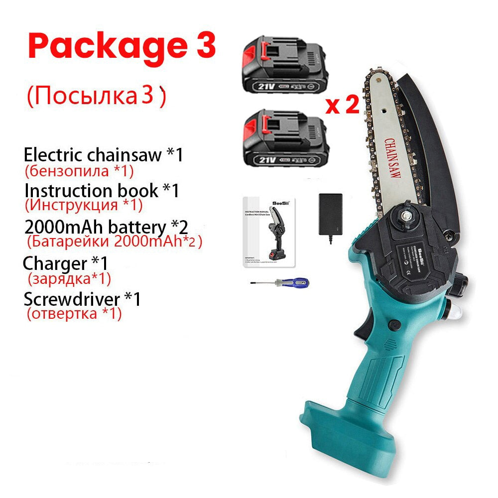 6 In 21v Chainsaw Cordless Variable Speed with 1-2 Batteries and Charger