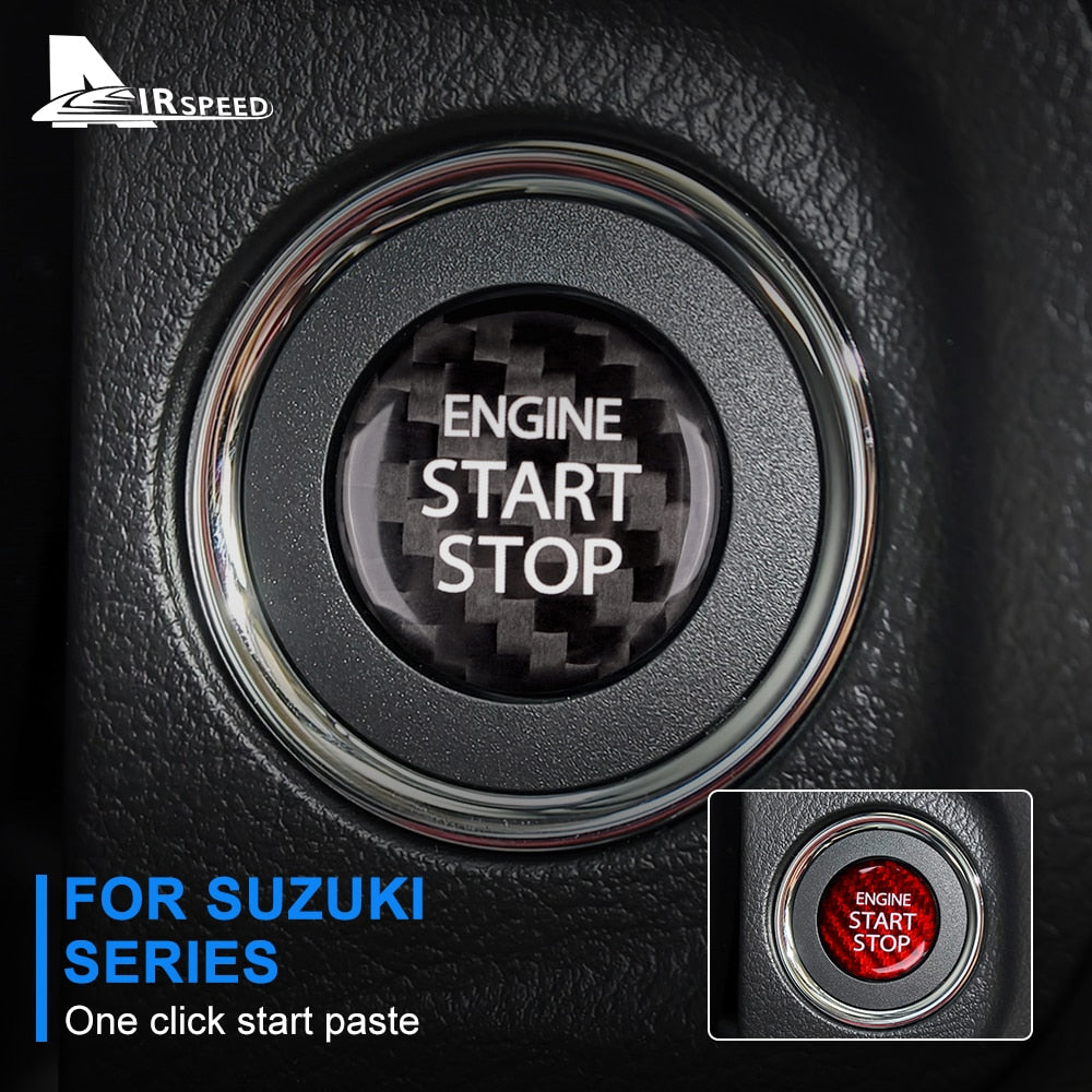 Botón de parada de arranque de motor de fibra de carbono duro Real para Suzuki Swift Alto Ignis s-cross Alivio Kizashi accesorios de ajuste Interior 
