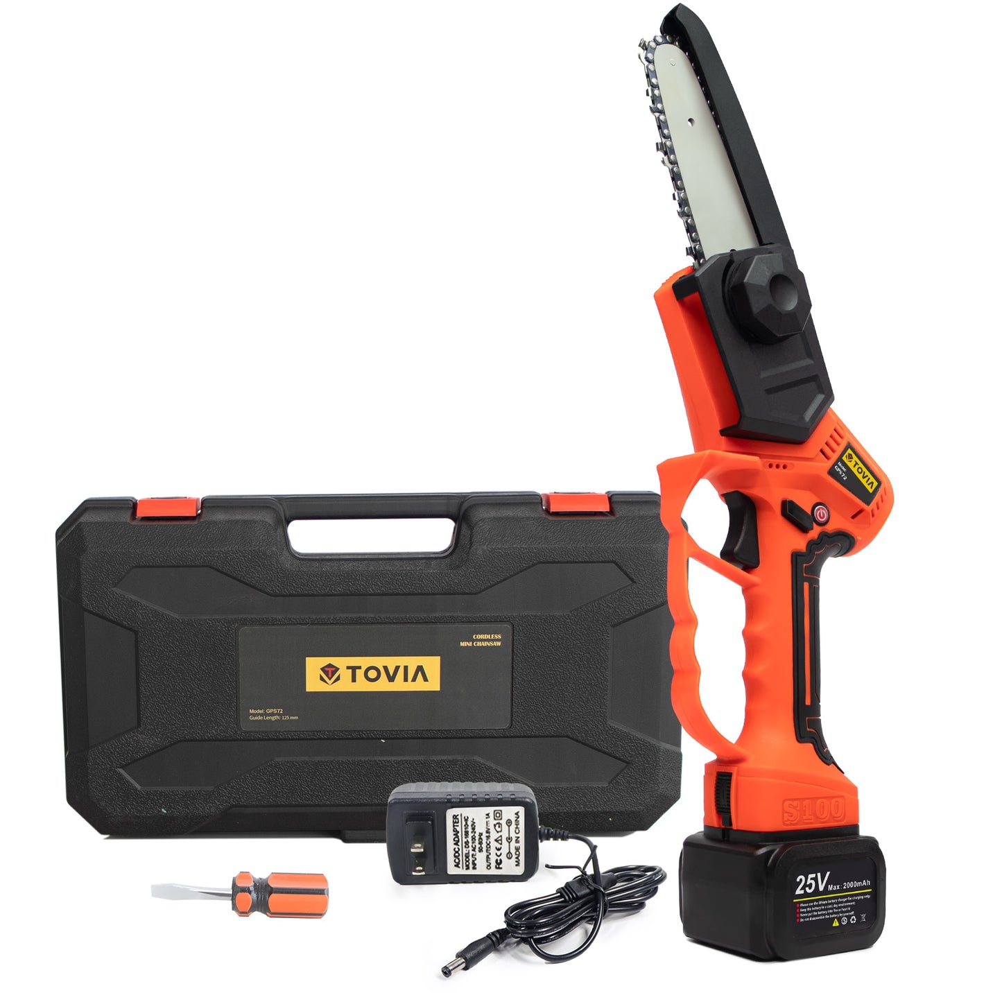 5in 25v Chainsaw-Polesaw 1.9m Cordless w Batt-Charger Makita 18v Batt compatible