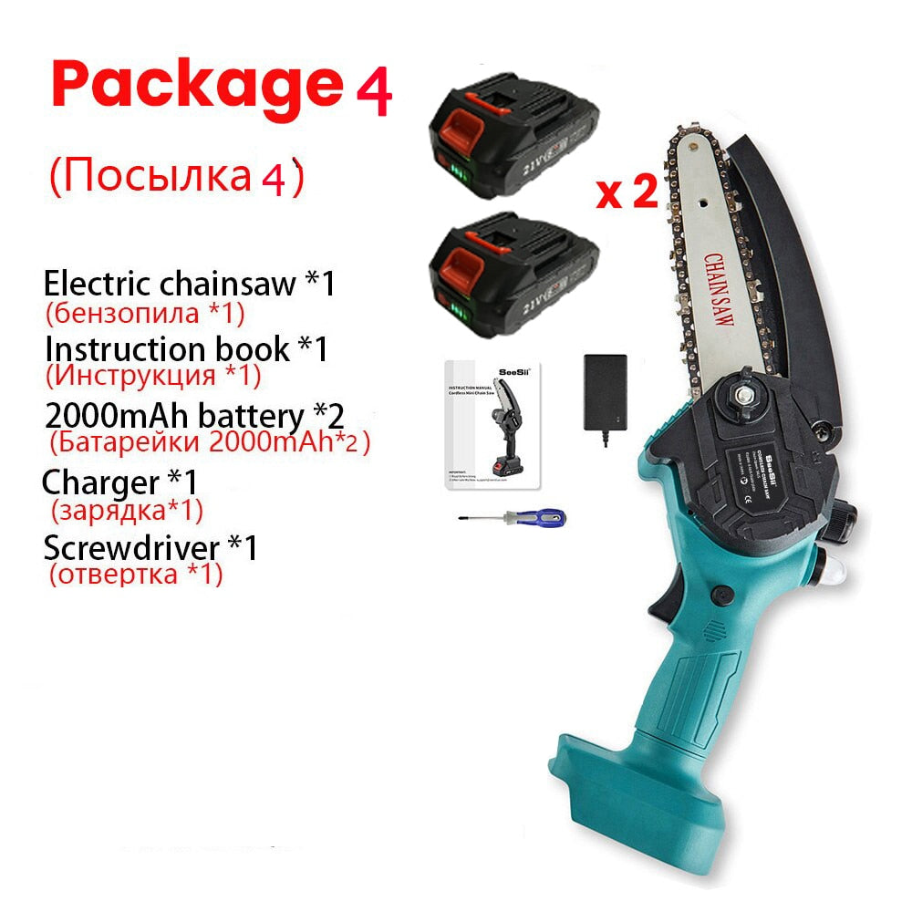 6 In 21v Chainsaw Cordless Variable Speed with 1-2 Batteries and Charger