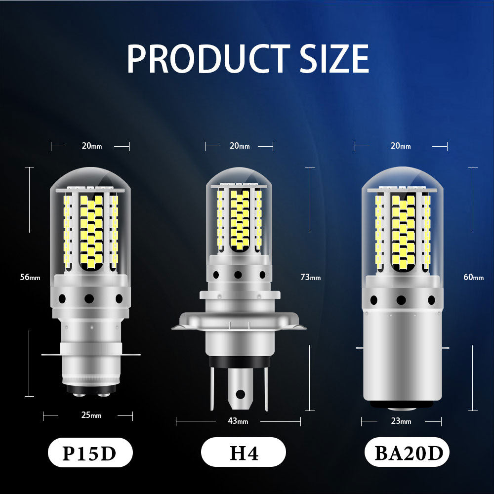 LED Light H4 BA20D P15D 12V 6000K for Motorbike Moped Scooter ATV headlights