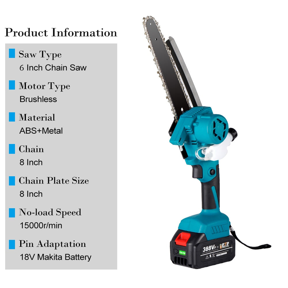 6in 18v Chainsaw Brushless Cordless with Battery and Charger