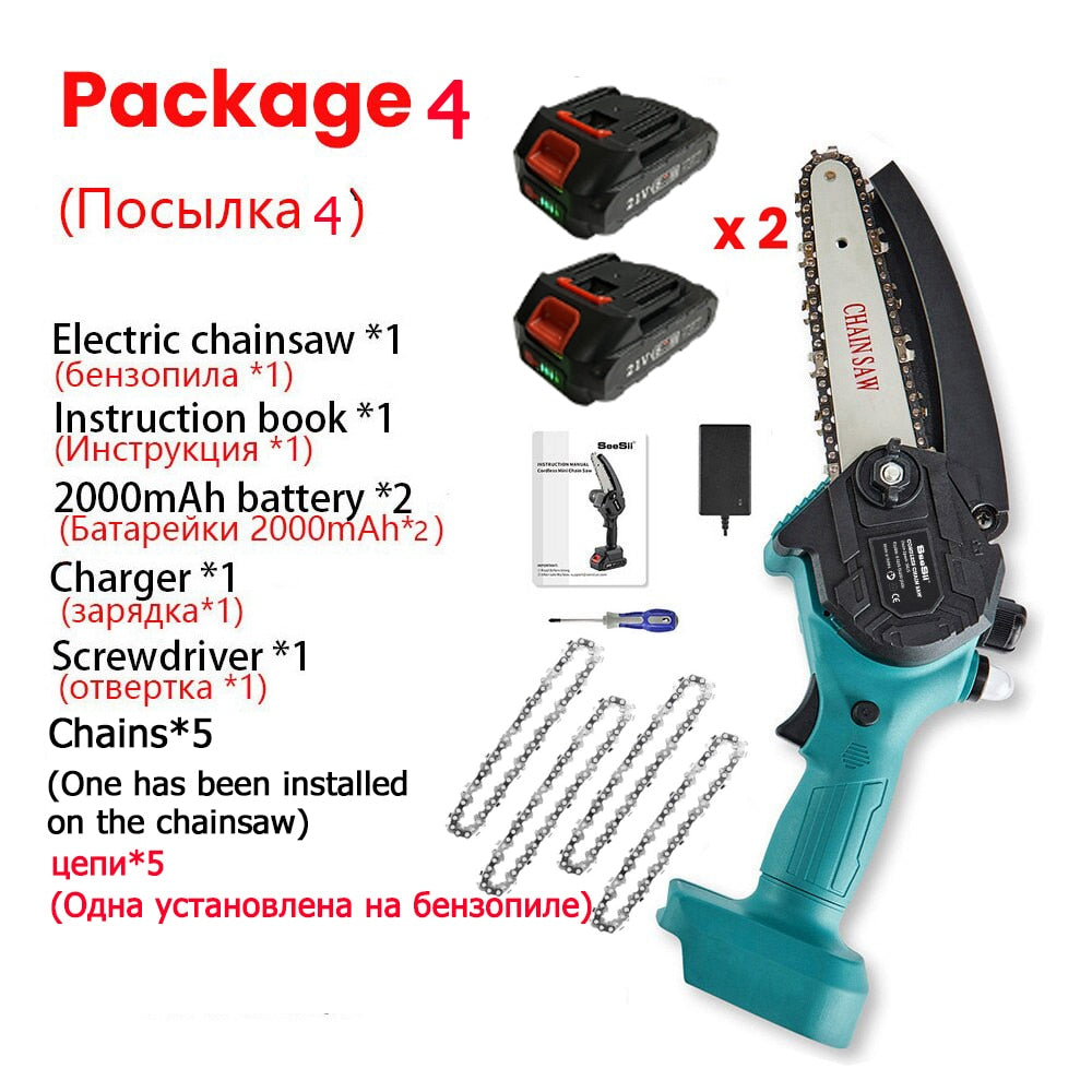 6 In 21v Chainsaw Cordless Variable Speed with 1-2 Batteries and Charger