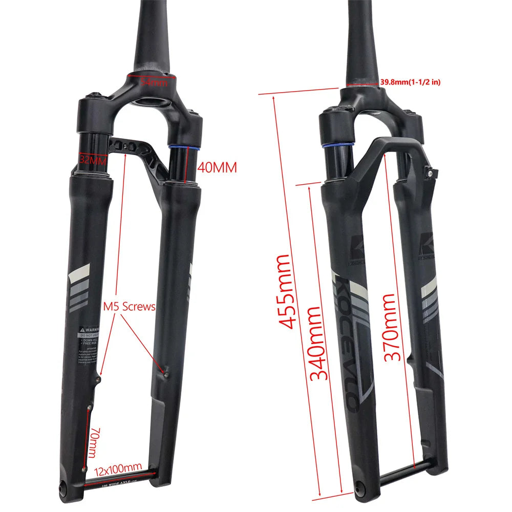 Mountain Bike MTB Gravel Suspension Fork Off-Road Air Pressure Damper Fork 700C