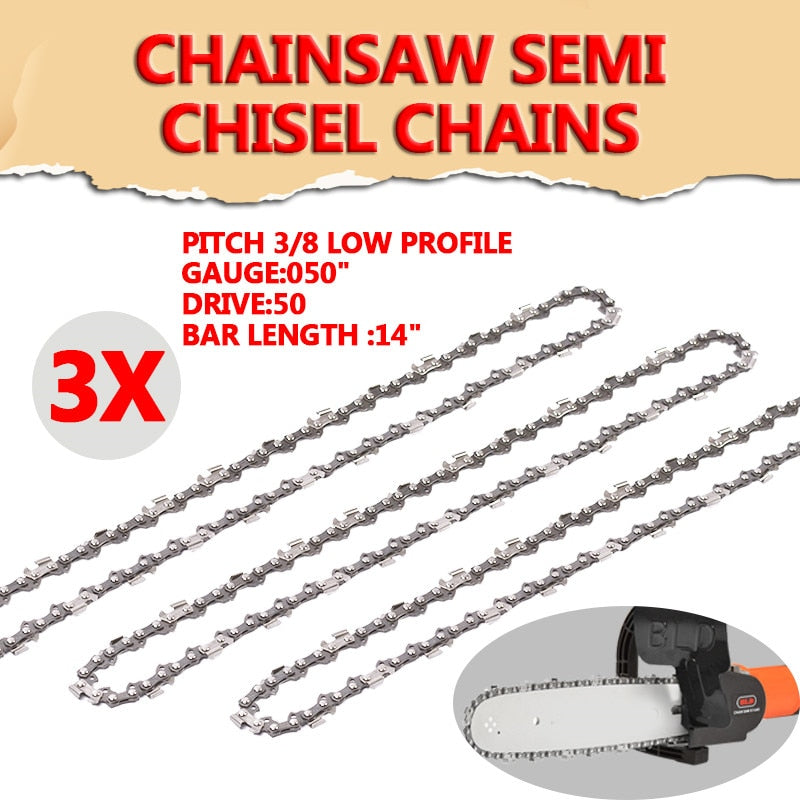 Chainsaw Chain Semi Chisel 14In 50DL 3/8LP 0.050G For Stihl MS170 171 180-3-pk