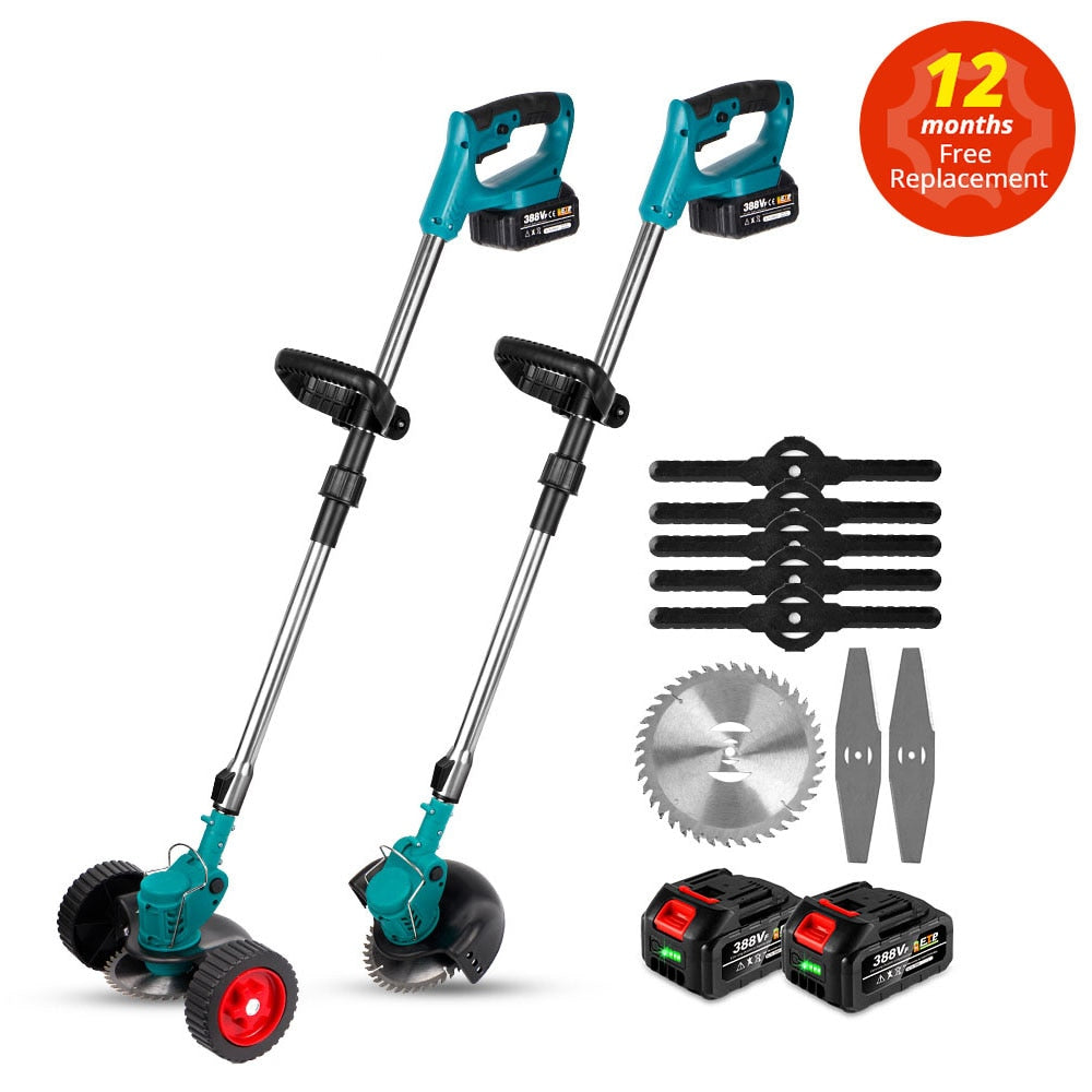 Grass Trimmer Handheld with 2 Lithium Batteries and 8 Accessories set