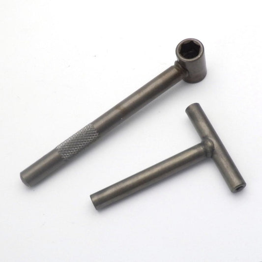 Motorcycle tool T-spanner sqr-hex socket and feeler gauge for engine valves