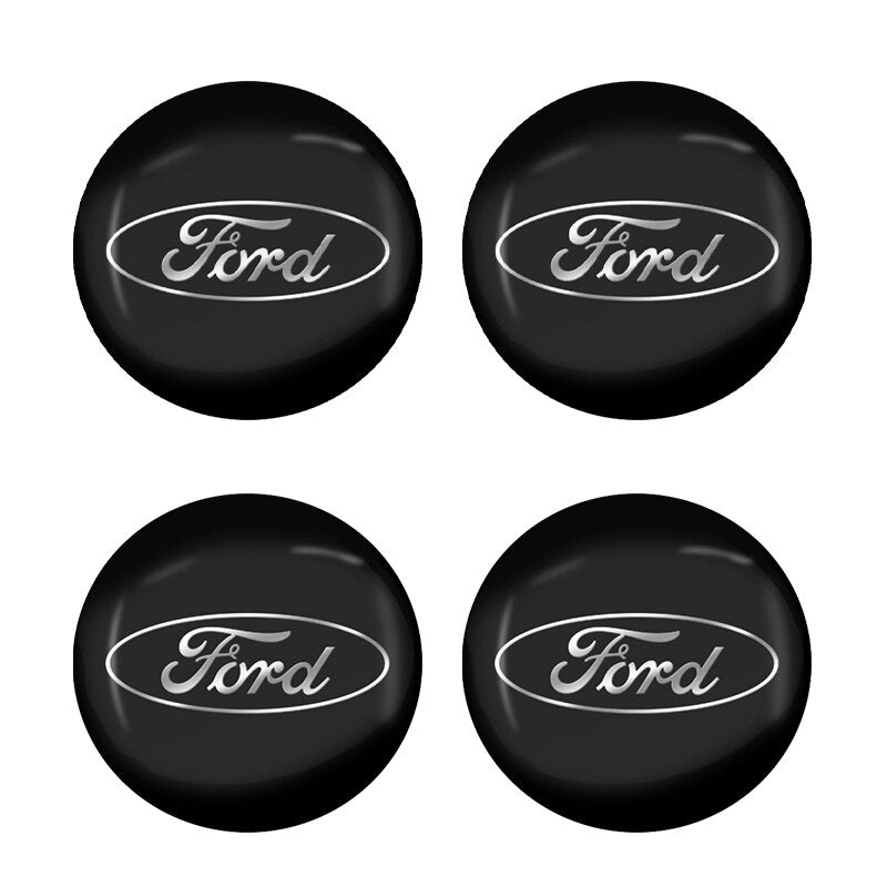 Autocollants de moyeu de roue de voiture 56mm, 4 pièces, Badge d'emblème de capuchon central pour Ford Fiesta EcoSport Escort focus 1 2 3 mk2 mk3 mk4 mk5 mk7