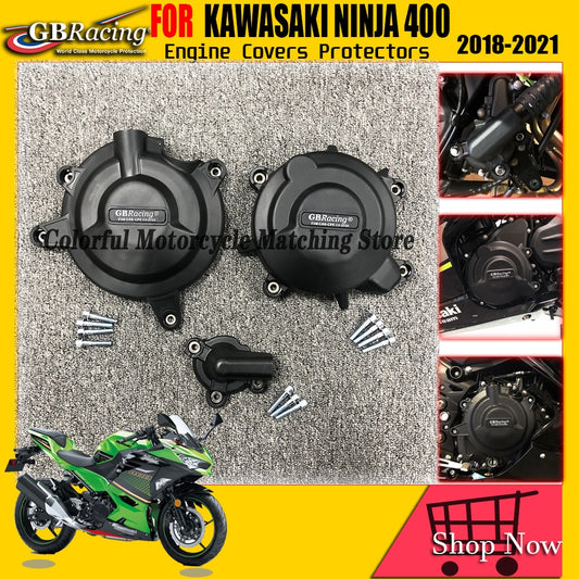 Motorcycle engine cover kit GBRacing repl for Kawasaki Ninja 400 2018-21