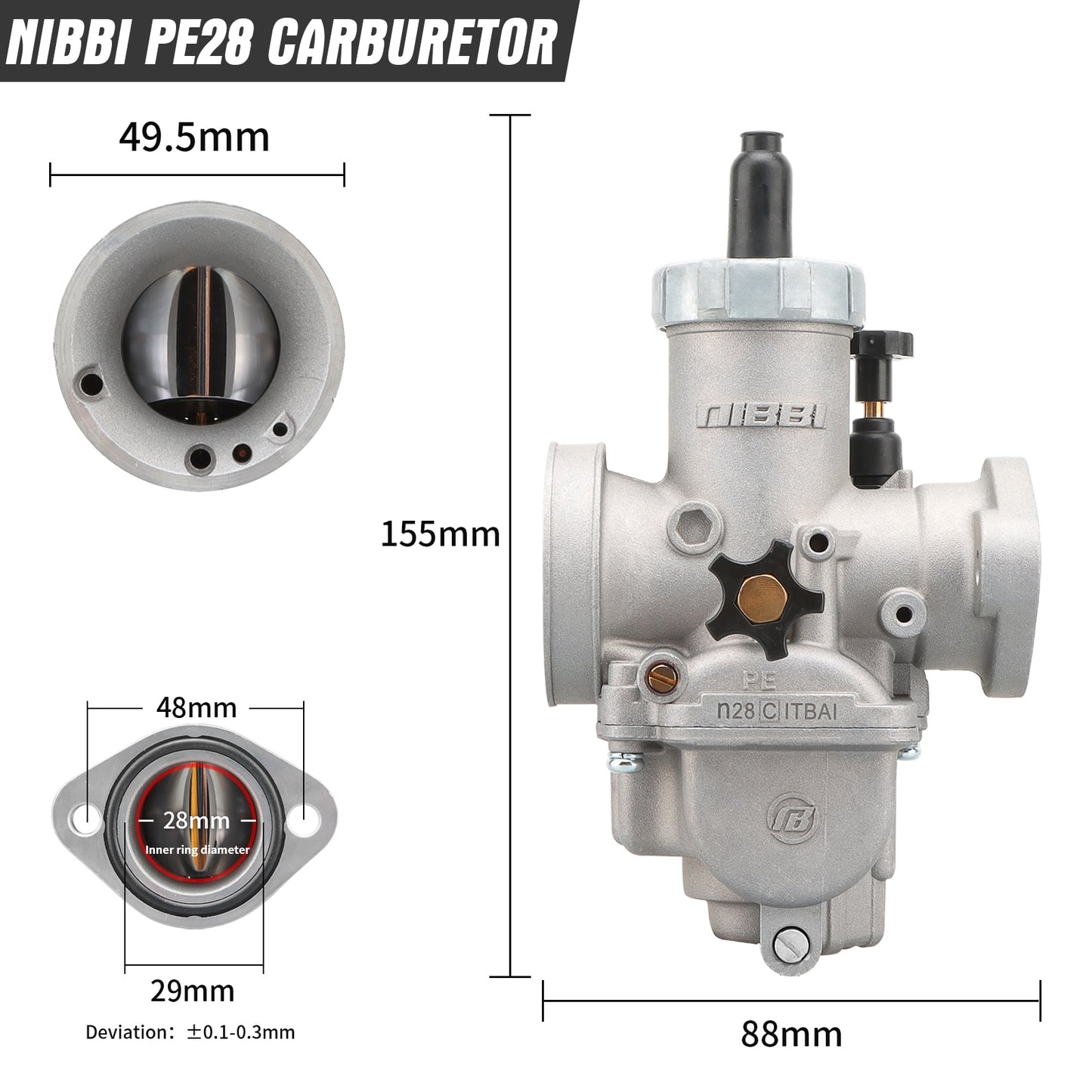 Carburateur moto 2T 4T PE19-28mm avec jets pour Yamaha KTM Suzuki Pit Dirt Bike